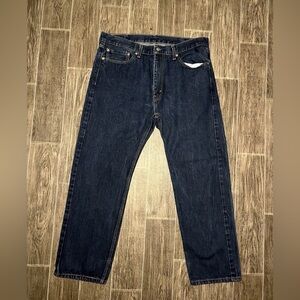 Levis 505 Jeans Mens 38x30 Blue Regular Fit Classic Straight Leg